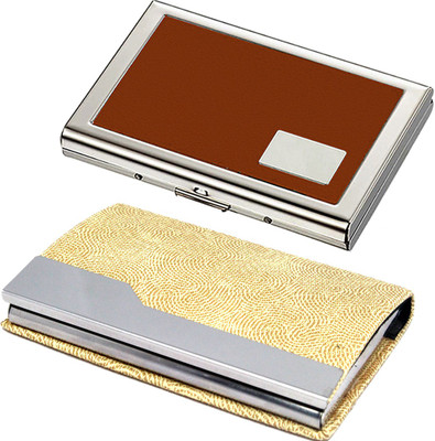 

Stealodeal Beige Stainless Steel and Brown Metal 24 Card Holder(Set of 2, Beige, Brown)