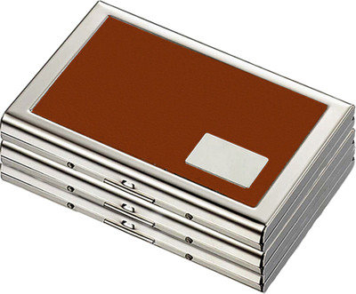 

Stealodeal Brown Metal Rfid Secure |Pack of 3| 30 Card Holder(Set of 3, Brown)