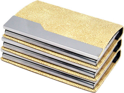 

Stealodeal 3pcs Beige High Quality Stainless Steel 40 Card Holder(Set of 3, Beige)
