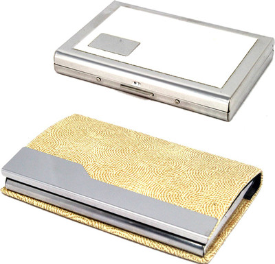

Stealodeal Beige Stainless Steel and White Secure Metal 24 Card Holder(Set of 2, Beige, White)