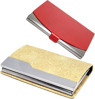 

Stealodeal Beige With Red Stainless Steel 30 Card Holder(Set of 2, Beige, Red)