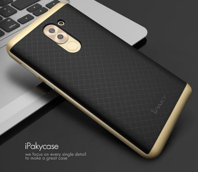 CASE CREATION Arm Band Case for Honor 6X New Latest Original iPakyed Luxury High Quality Ultra-Thin Dotted Silicon Back TPU + PC Frame Bumper Back Protect Case Cover(Gold, Grip Case, Silicon, Pack of: 1)