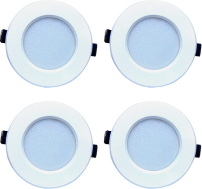 

Bene Bene Luster Virgin Plastic Round Ceiling Light (Blue, 6w Pack of 4 Pcs) Recessed Ceiling Lamp