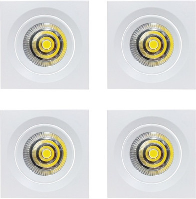 

Bene COB 24w Radiance Square Recessed Light, Color of LED White (Pack of 4 Pcs) Recessed Ceiling Lamp