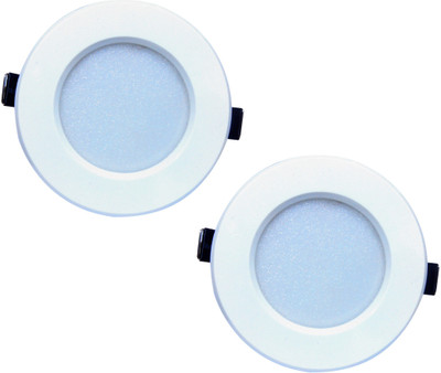 

Bene Bene Luster Virgin Plastic Round Ceiling Light (Blue, 6w Pack of 2 Pcs) Recessed Ceiling Lamp