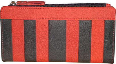 

Style 98 Women Casual Red, Black Genuine Leather Wrist Wallet(9 Card Slots), Black;red