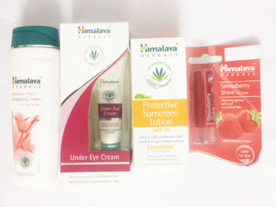 

Himalaya UNDER EYE CREAM, PROTECTIVE SUN LOTION, FACE LOTION, STRAWBERRY SHIN LIP BALM(Set of)