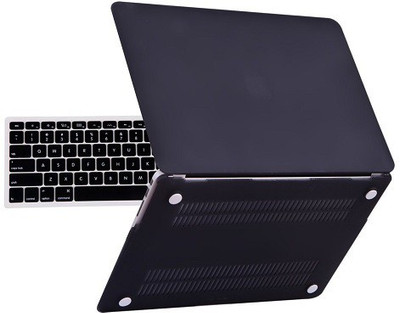 

ShopAis Flip Thin Hard Shell Rugged Armor Back Case for MacBook Pro 13'' inch with Retina Display-Black Combo Set