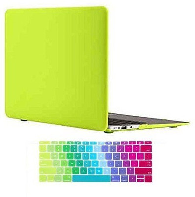 

ShopAis Flip Thin Hard Shell Rugged Armor Back Case for MacBook Pro 13'' inch with Retina Display-Yellow Combo Set