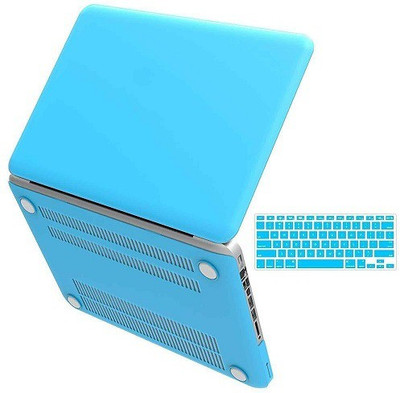 

ShopAis Matte Rubber Coated Soft Touch Plastic Hard Case for MacBook Air 13.3"(BLUE) Combo Set