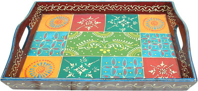 

Crafticia Wooden Decorative Platter(Multicolor)
