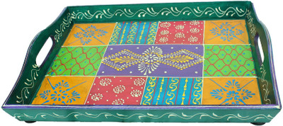 

Crafticia Wooden Decorative Platter(Multicolor)