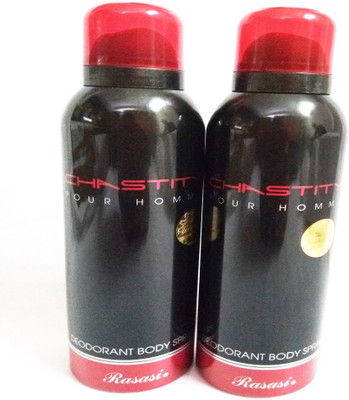 

Rasasi Chastity Deodorant Spray - For Men(400 ml, Pack of 2)