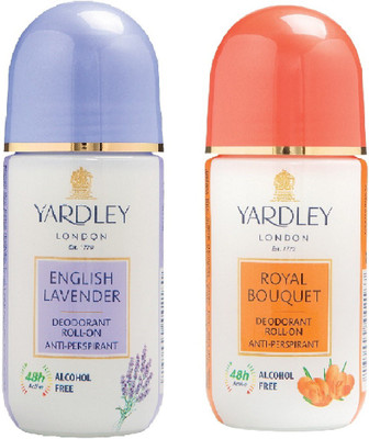 Yardley London Royal Bouquet and English Lavender Deodorant Roll-on - For Men & Women(100 ml, Pack of 2) available at flipkart for Rs.369