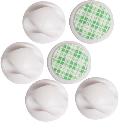 

Callmate 6 Compartments Rubber Cable Oganizer(White)