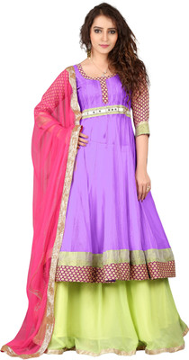 The Four Hundred Net Self Design Lehenga Choli Material(Un-stitched) available at flipkart for Rs.1849