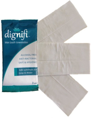 

dignifi Bath Wipes with Aloe Vera & Olive Oil (15 large wipes in 5 packs)(Pack of 15)