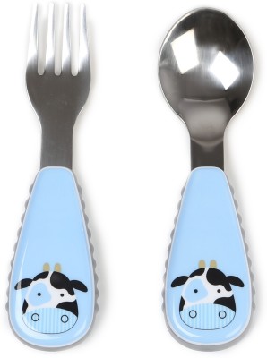 

Skip Hop Baby Zoo Little Kid and Toddler Fork and Spoon Utensil Set, Multi Cheddar Cow - Melamine & Stainless steel(Multicolor)