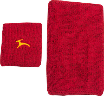 

JJ Jonex Badminton PURE COTTON TOWELED Wrist Band 1pc and knee cap 1pc combo Fitness Band(Red, Pack of 2)