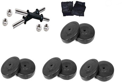 

Body Grip 8 KG SET 1 KG X 8 + 2 ROD OF 14 INCHES + GYM GLOVES PAIR Gym & Fitness Kit