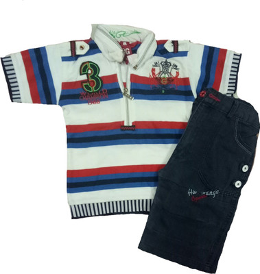 

Kid n Kids Boys Party(Festive) T-shirt Capri(Multicolor, Muticolour