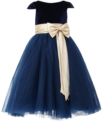 

Fairy Dolls Girls Maxi/Full Length Party Dress(Blue, Cap Sleeve, Navy01