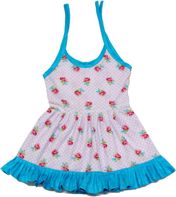 Adt Saral Girls Midi/Knee Length Casual Dress(Multicolor, Noodle strap) Adt Saral Girls Midi/Knee Length Casual Dress(Multicolor, Noodle strap)