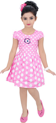 

Golden Girl Girls Midi/Knee Length Party Dress(Pink, Half Sleeve