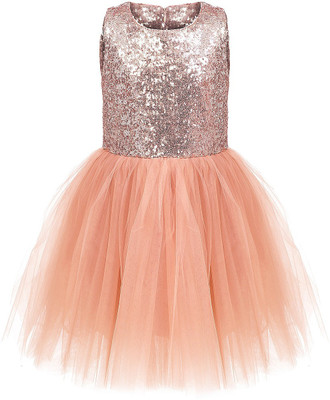 

Fairy Dolls Girls Midi/Knee Length Party Dress(Multicolor, Sleeveless, Peach910
