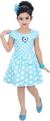 

Golden Girl Girls Midi/Knee Length Party Dress(Blue, Half Sleeve