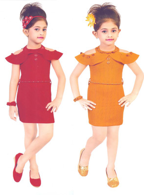 

Hey Baby Girls Mini/Short Party Dress(Multicolor, Sleeveless