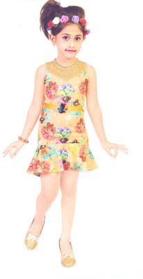 

Hey Baby Girls Mini/Short Party Dress(Pink, Sleeveless