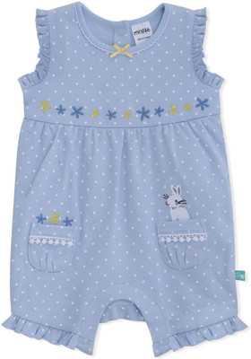 

Mini Klub Romper For Girls Printed Cotton(Blue, Pack of 1, Lt blue