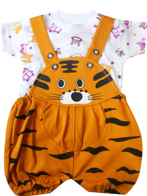 

Cute Raskals Romper For Boys & Girls Party Animal Print Cotton(Brown, Pack of 1