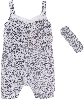 

Mini Klub Romper For Girls Printed Cotton(Blue, Pack of 2, Navy print