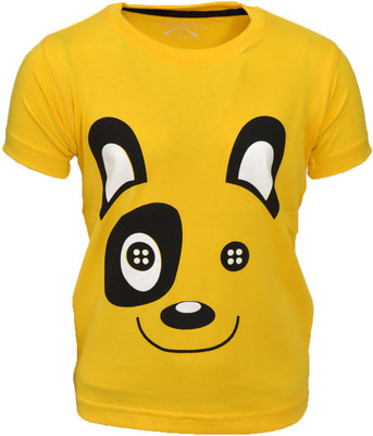 

Crux & Hunter Boys & Girls Graphic Print Cotton T Shirt(Yellow, Pack of 1