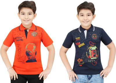 

Bluntly Boys Printed Cotton T Shirt(Multicolor, Pack of 2