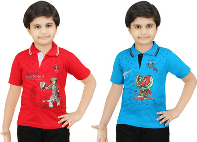 

Bluntly Boys Printed Cotton T Shirt(Multicolor, Pack of 2
