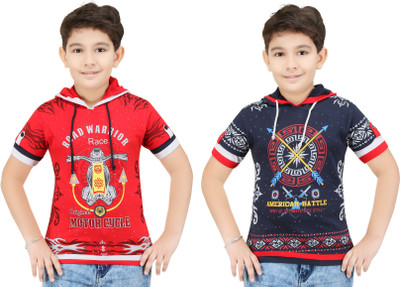 

Bluntly Boys Printed Cotton T Shirt(Multicolor, Pack of 2