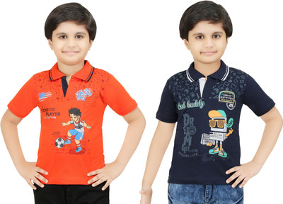 

Bluntly Boys Printed Cotton T Shirt(Multicolor, Pack of 2