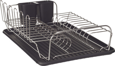 

Howards Stainless Steel Dishrack with Tray Stainless Steel Kitchen Rack(Steel, Black)