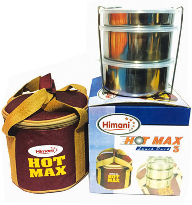 

Himani Hot Max 3 Containers Lunch Box(150 ml), Steel