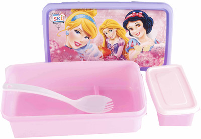 

SKI Disney Princess LunchBox 77 2 Containers Lunch Box(650 ml), Pink