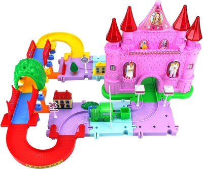 

Taaza Garam kids high quality imported Battery Operated Musical Doll house with Track Series gift toy 33 pcs. (Multicolor)(Multicolor)