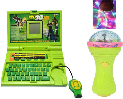 

AR Enterprises Multicolored Combo of Learning Laptop and Musical 3D Toy Mic(Multicolor)