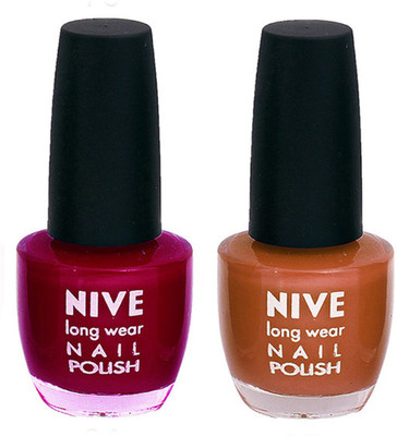 

Nive Colour Blast Nail Polish (Set of 2 Nail Polish) 1405201706 Pink,Brown(Pack of 2)