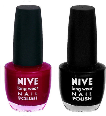 

Nive Colour Blast Nail Polish (Set of 2 Nail Polish) 1405201721 Pink,Black(Pack of 2)