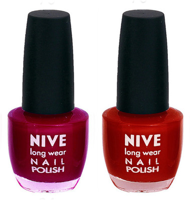 

Nive Colour Blast Nail Polish (Set of 2 Nail Polish) 1405201702 Pink,Red(Pack of 2)