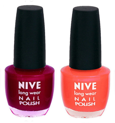

Nive Colour Blast Nail Polish (Set of 2 Nail Polish) 1405201729 Pink,Orange(Pack of 2)