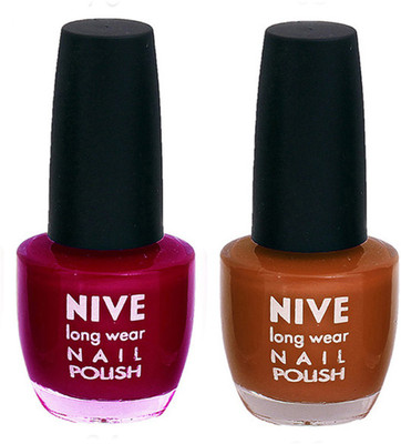 

Nive Colour Blast Nail Polish (Set of 2 Nail Polish) 1405201701 Pink,Brown(Pack of 2)